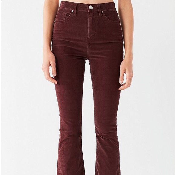 high waisted flare corduroy pants